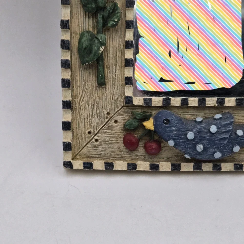 Folk Art Bird Birdhouse Sunflower‎ Resin Wall Mirror Country Farmhouse Decor